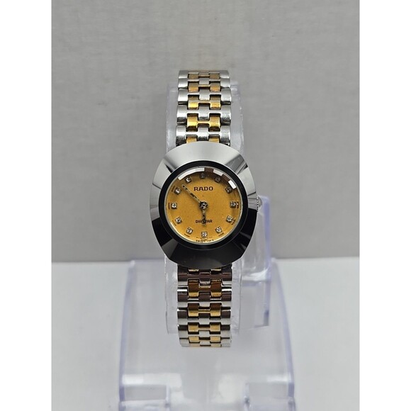 Rado Diastar Womens Quartz Diamond Dial Watch Two Tone New Battery Swiss Oval - Picture 1 of 11